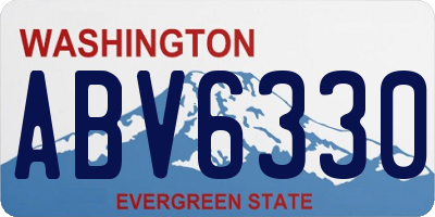 WA license plate ABV6330
