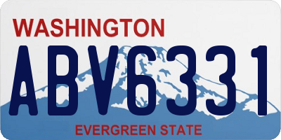 WA license plate ABV6331