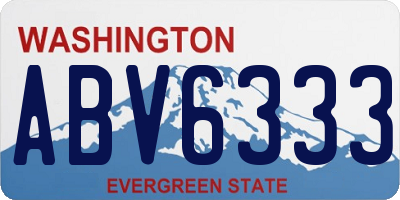 WA license plate ABV6333