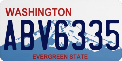 WA license plate ABV6335