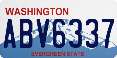 WA license plate ABV6337