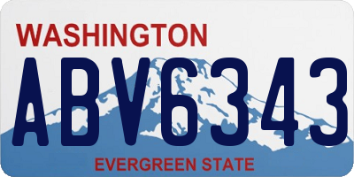 WA license plate ABV6343