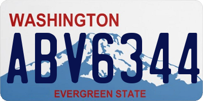 WA license plate ABV6344