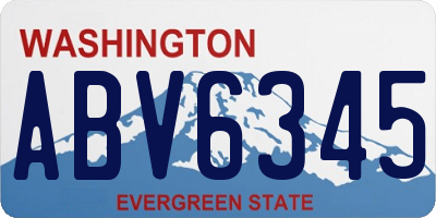 WA license plate ABV6345