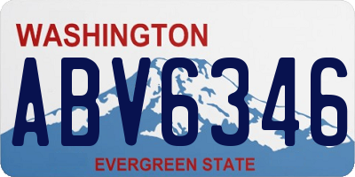 WA license plate ABV6346