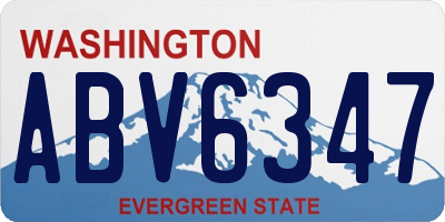 WA license plate ABV6347