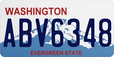WA license plate ABV6348