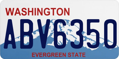 WA license plate ABV6350
