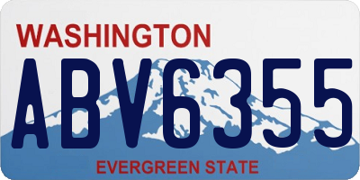 WA license plate ABV6355