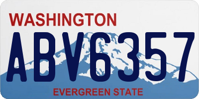 WA license plate ABV6357