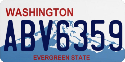 WA license plate ABV6359