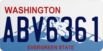 WA license plate ABV6361