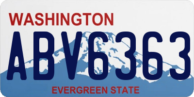 WA license plate ABV6363