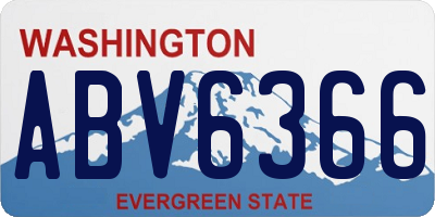 WA license plate ABV6366