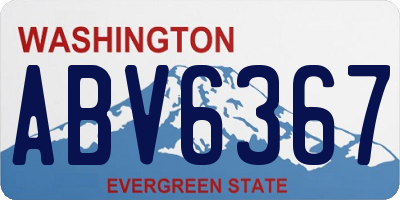 WA license plate ABV6367