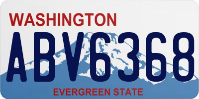WA license plate ABV6368