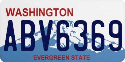 WA license plate ABV6369