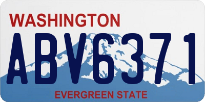 WA license plate ABV6371