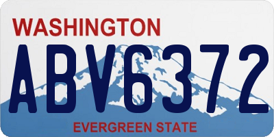 WA license plate ABV6372