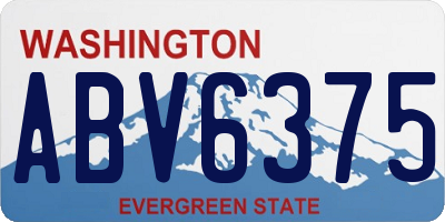 WA license plate ABV6375