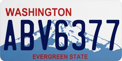 WA license plate ABV6377