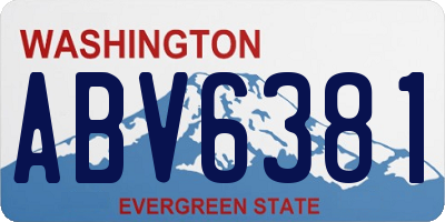WA license plate ABV6381