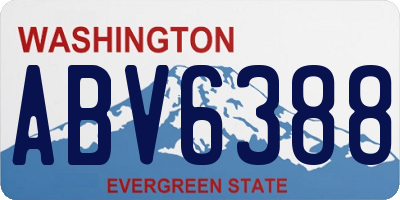 WA license plate ABV6388