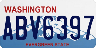 WA license plate ABV6397