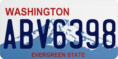 WA license plate ABV6398