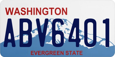 WA license plate ABV6401