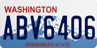 WA license plate ABV6406
