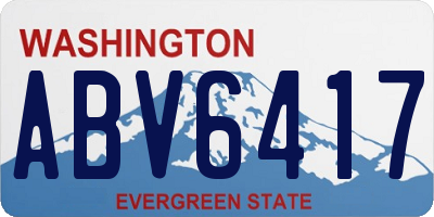 WA license plate ABV6417
