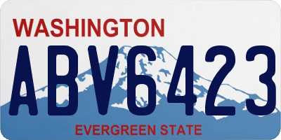 WA license plate ABV6423