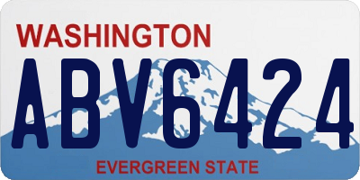 WA license plate ABV6424