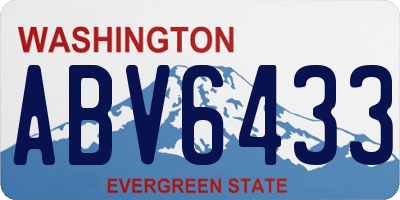 WA license plate ABV6433
