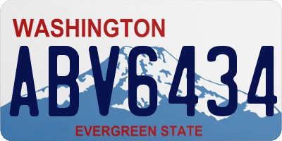 WA license plate ABV6434