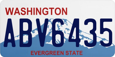 WA license plate ABV6435