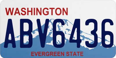 WA license plate ABV6436