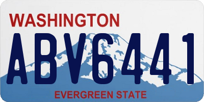 WA license plate ABV6441