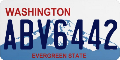 WA license plate ABV6442