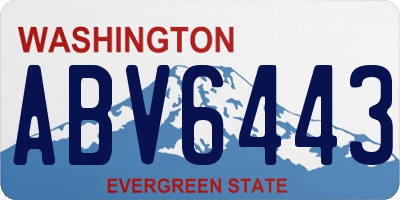 WA license plate ABV6443