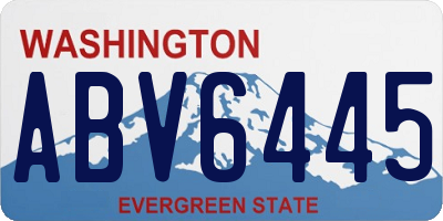 WA license plate ABV6445