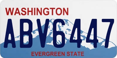 WA license plate ABV6447