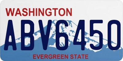 WA license plate ABV6450