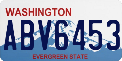 WA license plate ABV6453