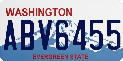 WA license plate ABV6455