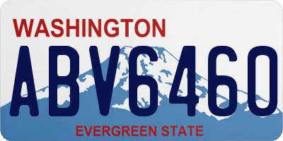 WA license plate ABV6460