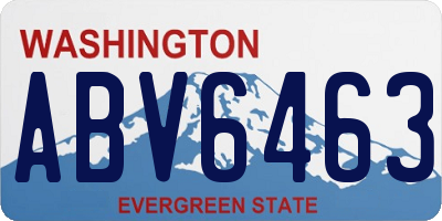 WA license plate ABV6463