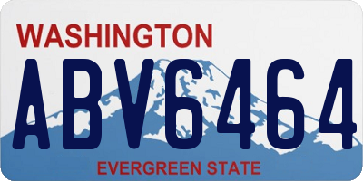WA license plate ABV6464