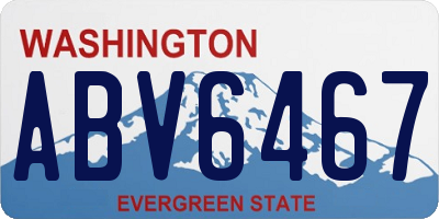 WA license plate ABV6467